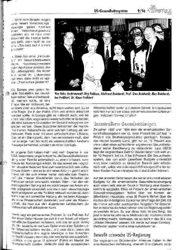 Vorschauseite 4: Können vom amerikanischen Gesundheitswesen nützliche Impulse für Europa erwartet werden?