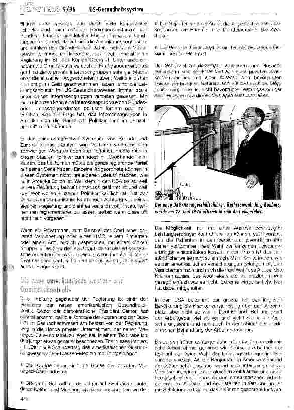 Vorschauseite 5: Können vom amerikanischen Gesundheitswesen nützliche Impulse für Europa erwartet werden?