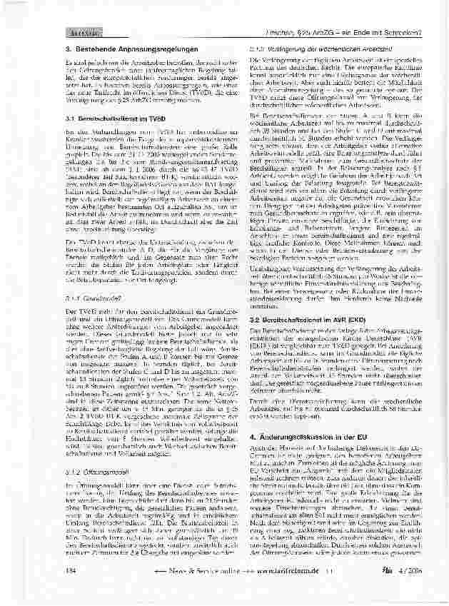 Vorschauseite 3: §25 ArbZG - ein Ende mit Schrecken? - Grenzen der Zumutbarkeitsrechtsprechung -