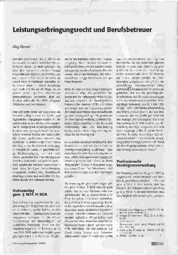 Vorschauseite 1: Leistungserbringungsrecht und Berufsbetreuer