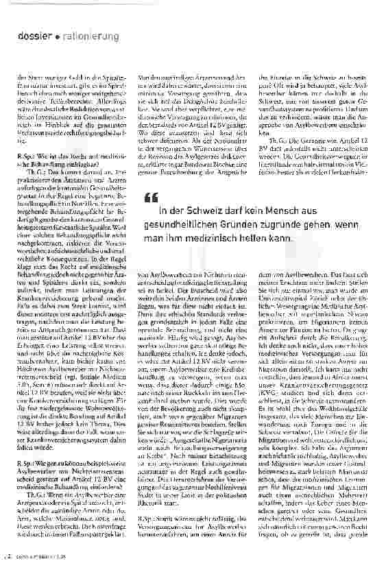 Vorschauseite 3: Kritische Gedanken zu einer Rationierung der MedizinEs gibt einen Rechtsanspruch auf Gesundheitsversorgung