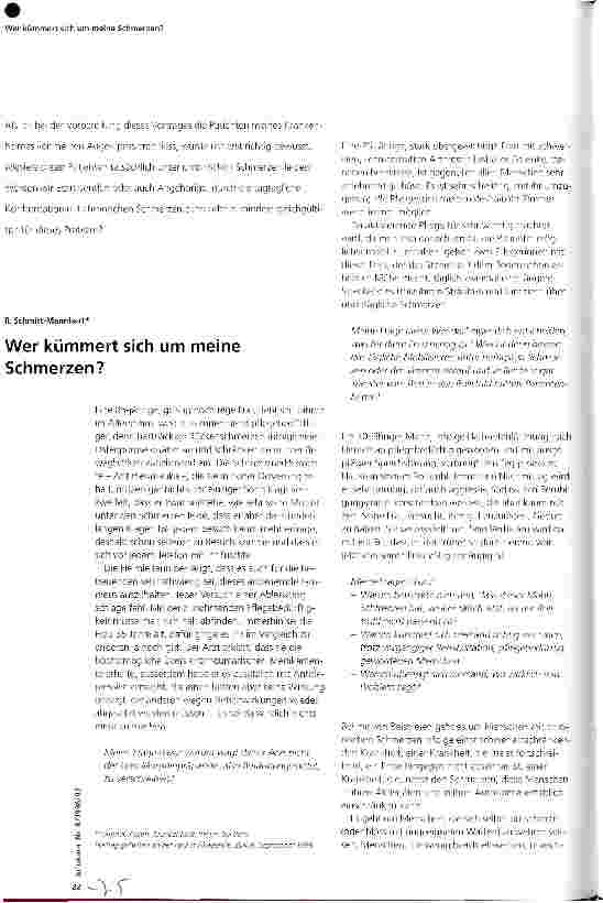 Vorschauseite 1: Wer kümmert sich um meine Schmerzen?