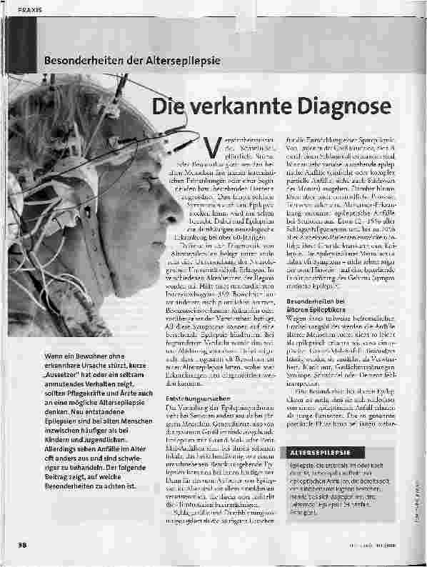 Vorschauseite 1: Besonderheiten der Altersepilepsie - Die verkannte Diagnose
