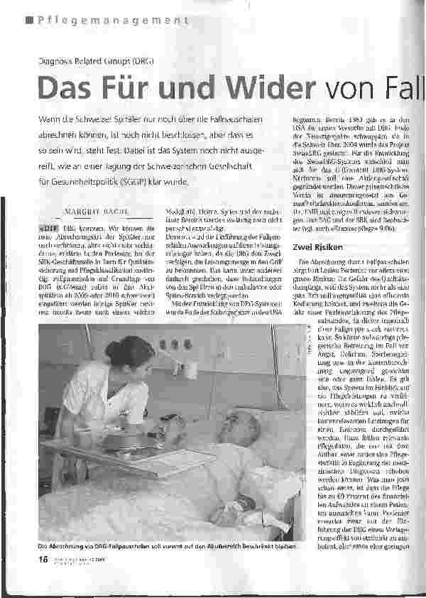 Vorschauseite 1: Das Für und Wider von Fallpauschalen