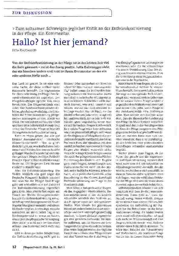 Vorschauseite 1: Hallo? Ist hier jemand?