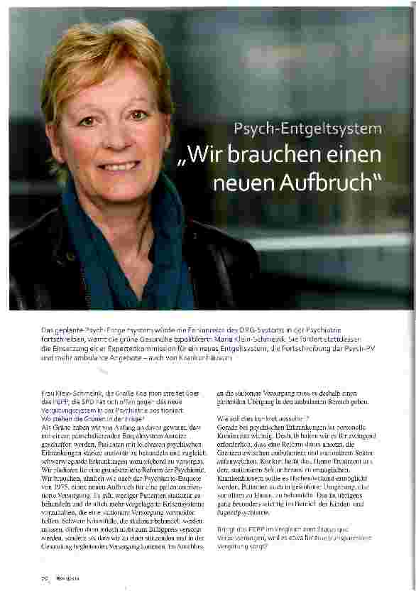 Vorschauseite 1: Psych-Entgeltsystem Wir brauchen einen neuen Aufbruch