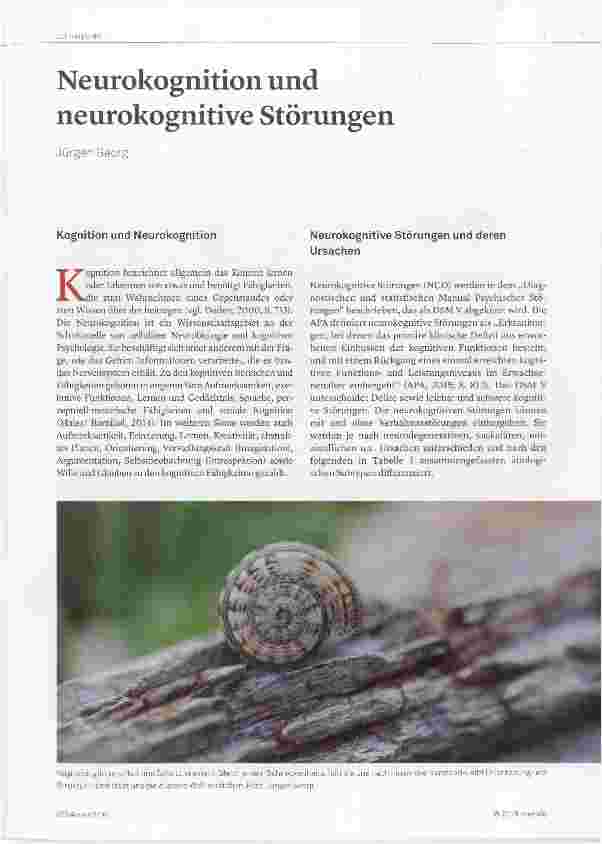 Vorschauseite 1: Neurokognition und neurokognitive Störungen