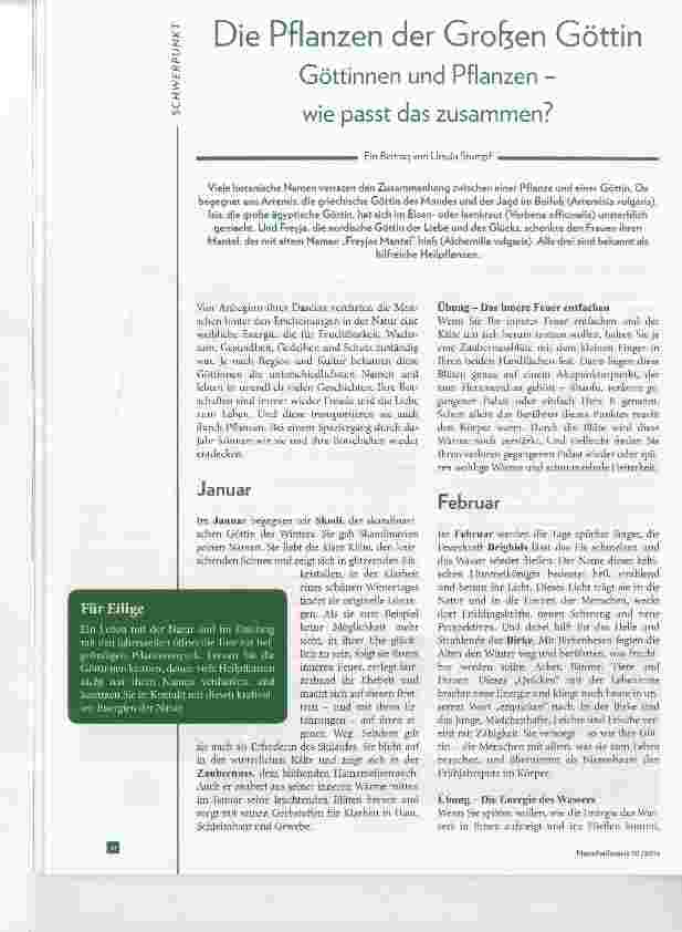 Vorschauseite 1: Die Pflanzen der Großen Göttin Göttinnen und Pflanzen wie passt das zusamnnen?