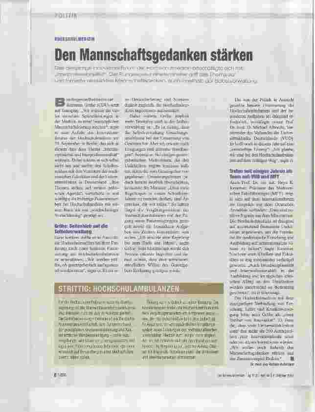 Vorschauseite 1: Den Mannschaftsgedanken stärken