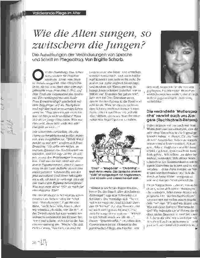 Vorschauseite 1: Wie die Alten sungen, so zwitschern die Jungen? Die Auswirkungen der Veränderungen von Sprache und Schrift im Pflegealltag.