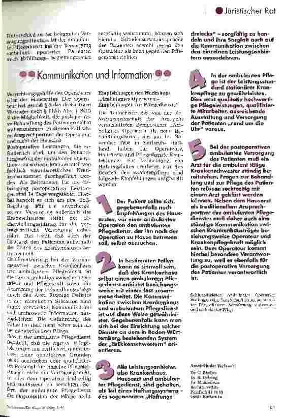 Vorschauseite 3: Die haftungsrechtliche Verantwortlichkeit des Pflegepersonals bei ambulanten Operationen