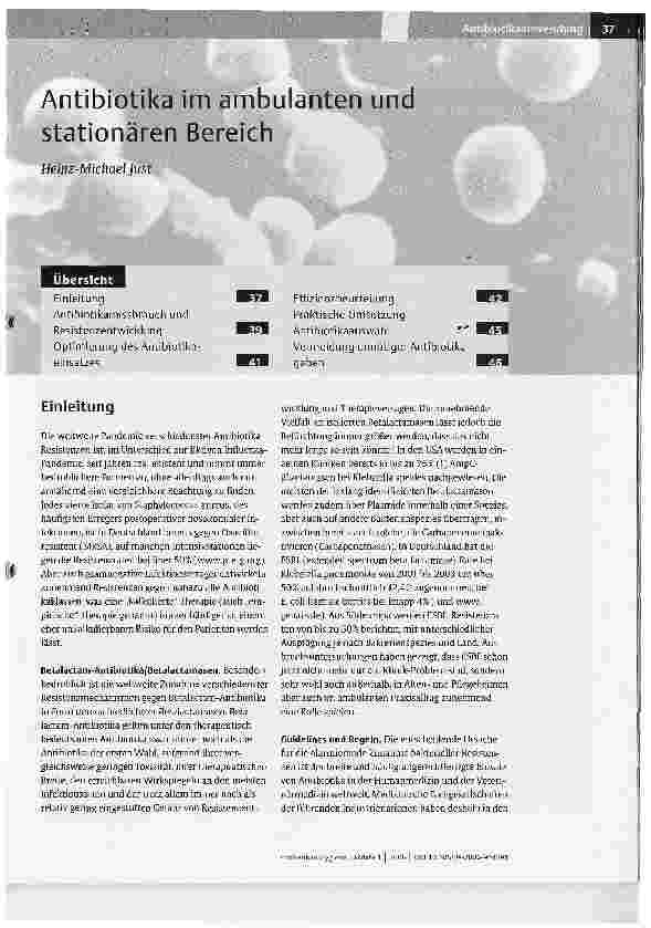 Vorschauseite 1: Antibiotika im ambulanten und stationären Bereich
