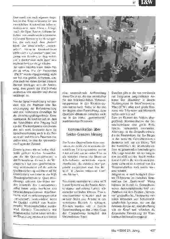Vorschauseite 2: Licht am Ende des Tunnels?Antworten nach einem Besuch der ITeG 2006