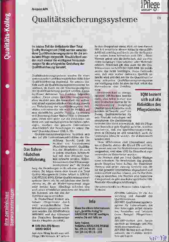 Vorschauseite 1: Qualitätssicherungssysteme
