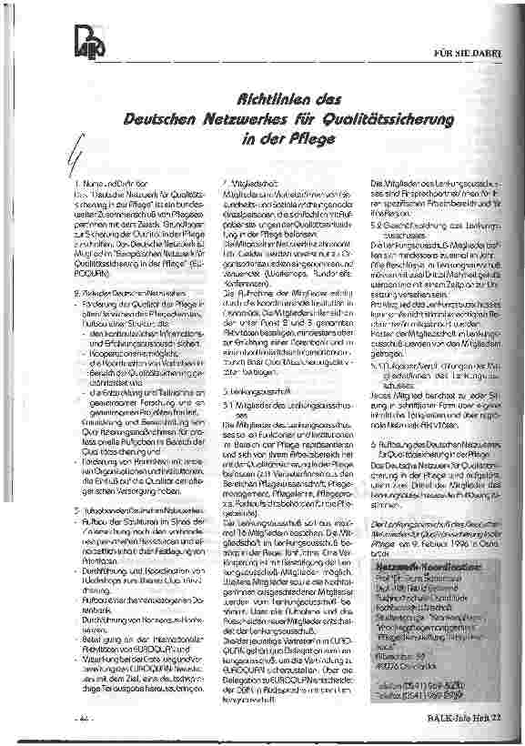 Vorschauseite 1: Richtlinien des Deutschen Netzwerkes für Qualitätssicherung in der Pflege