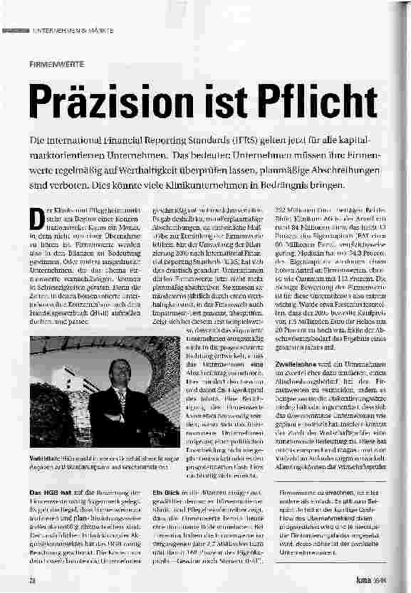 Vorschauseite 1: Präzision ist Pflicht