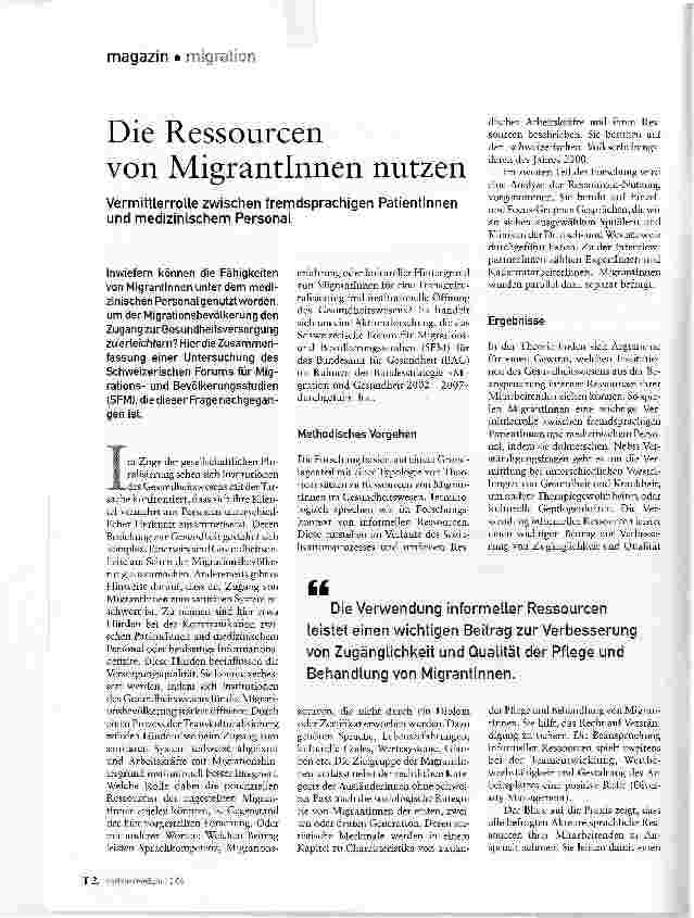Vorschauseite 1: Die Ressourcen von Migrantinnen nutzen