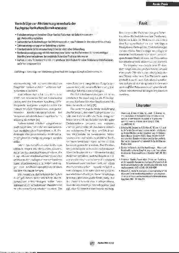 Vorschauseite 3: Der klinische Fall: Odontogene Knieprotheseninfektion - Ansätze zur Prävention