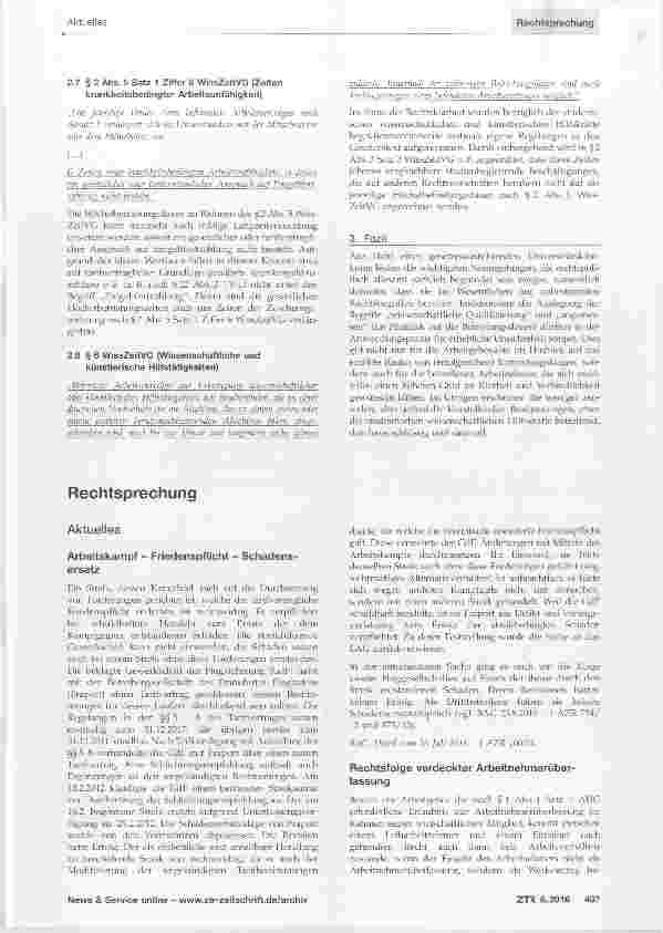 Vorschauseite 6: Das Erste Gesetz zur Änderung des Wissenschaftszeitvertragsgesetzes (WissZeitVG) und seine Auswirkungen auf die Personalpraxis der Universitätsklinika