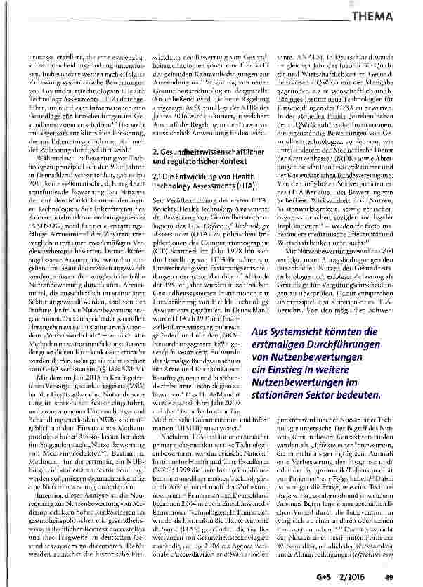 Vorschauseite 2: Die Nutzenbewertung von nichtmedikamentösen Untersuchungsund Behandlungsmethoden