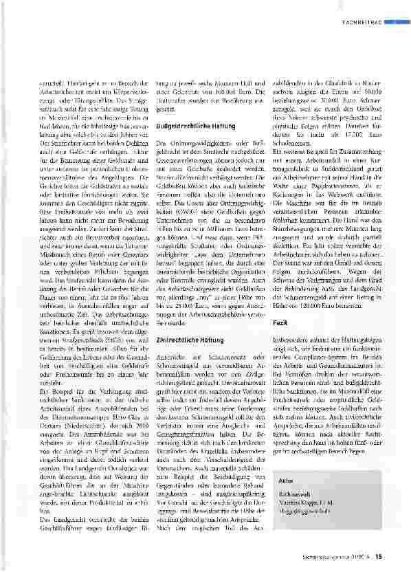 Vorschauseite 2: Compliance und Arbeitsschutz