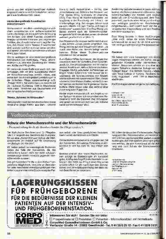 Vorschauseite 2: Tagungsbericht - 3. Internationaler Kinderkrankenpflegekongreß in Edinburgh, Schottland, vom 08.09 - 10.09.1995 Vorkonferenz-Symposium am 07.09.1995 im Royal Hospital for Sick Chi…