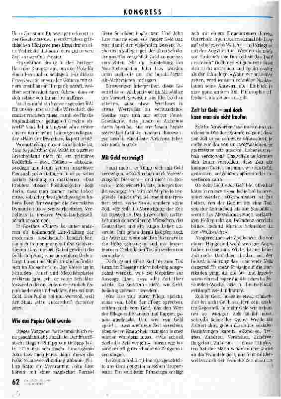 Vorschauseite 2: Die gefährliche Magie des Geldes Mit Geld verewigt sich der Mensch im Diesseits