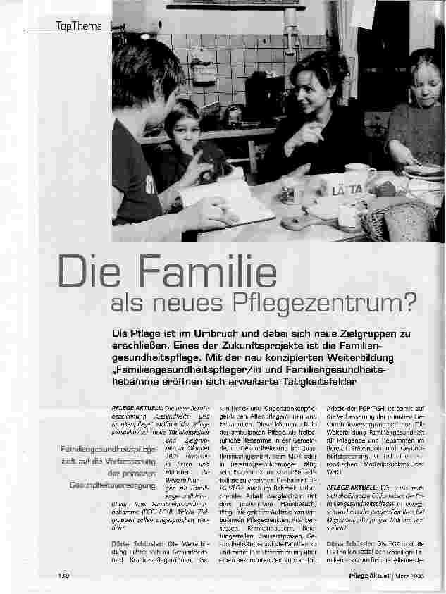 Vorschauseite 1: Die Familie als neues Pflegezentrum?