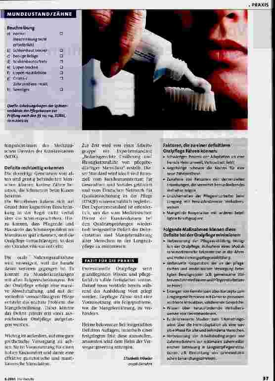 Vorschauseite 2: Oralpflege und Mangelernährung
