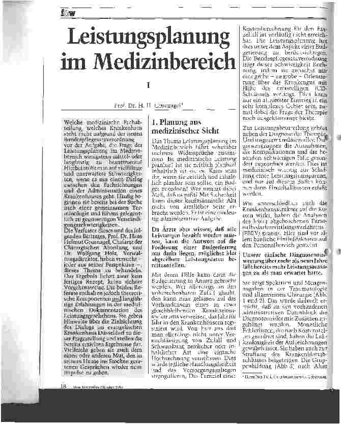 Vorschauseite 1: Leistungsplanung im Medizinbereich