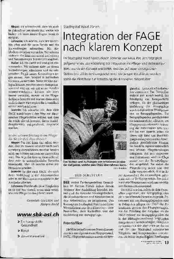 Vorschauseite 1: Integration der FAGE nach klarem Konzept