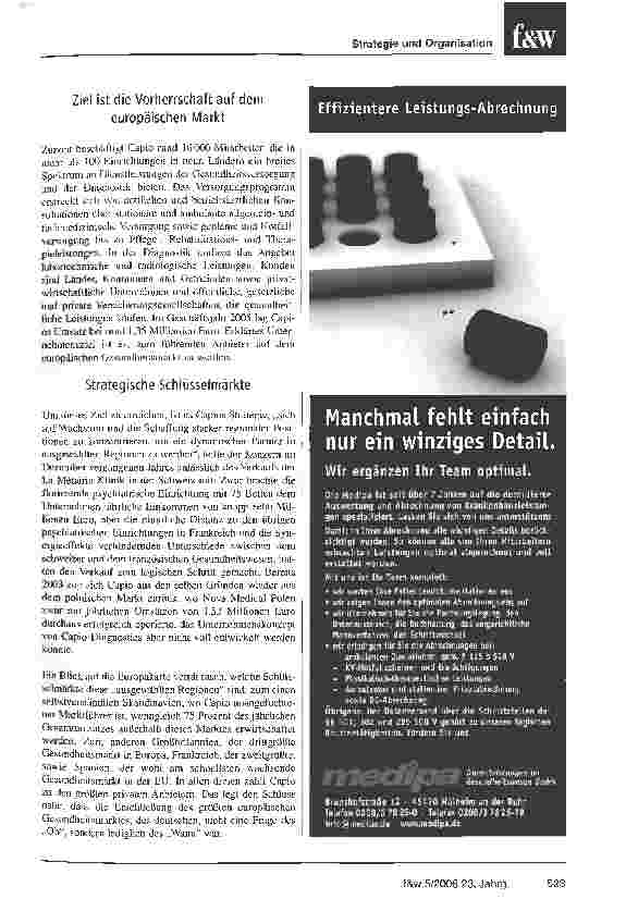 Vorschauseite 2: Capio will den deutschen Markt erobern
