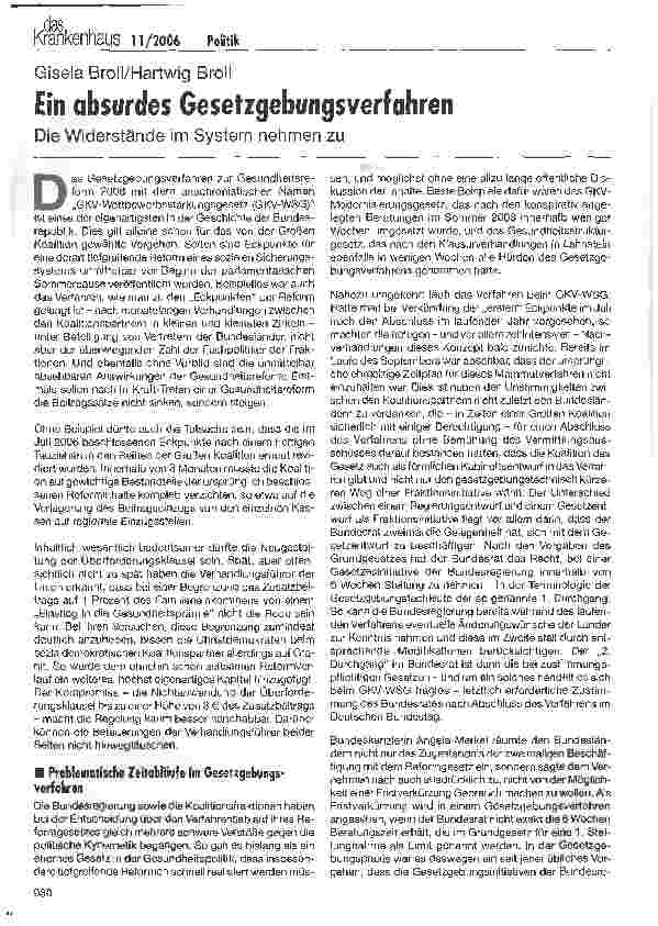 Vorschauseite 1: Ein absurdes Gesetzgebungsverfahren - Die Widerstände im System nehmen zu