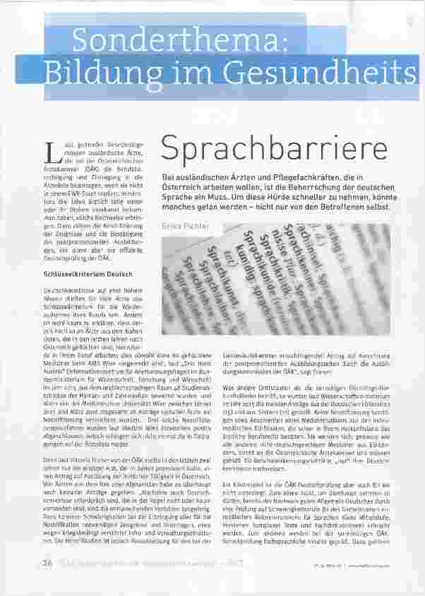 Vorschauseite 1: Sprachbarriere