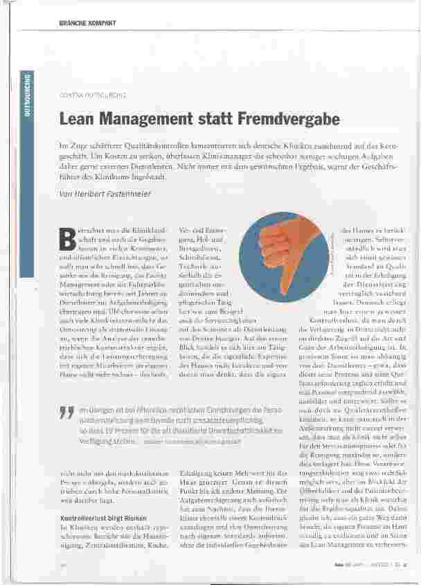 Vorschauseite 1: Lean Management statt Fremdvergabe