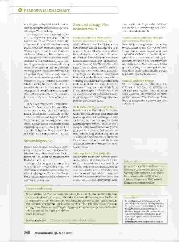Vorschauseite 2: Cochrane Review Verbände zur Behandlung von Fuß-Ulcera bei Menschen mit Diabetes mellitus