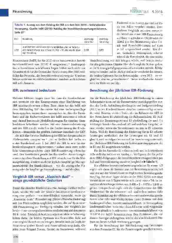 Vorschauseite 2: Investitionsbewertungsrelationen (IBR): finanzielle Folgen für das einzelne Krankenhaus