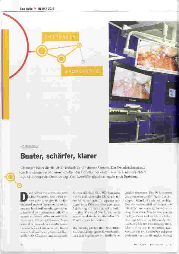 Vorschauseite 1: OP-Monitore Bunter, schärfer, klarer