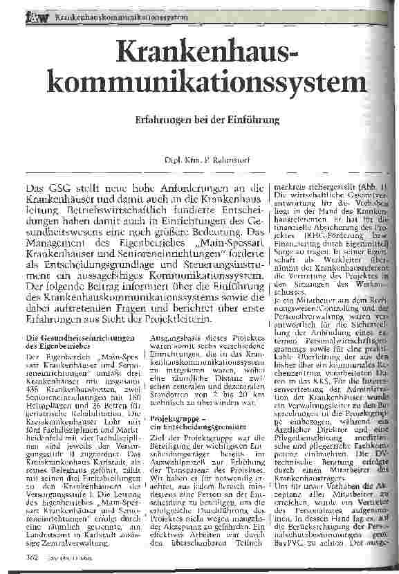 Vorschauseite 1: Krankenhauskommunikationssystem Erfahrungen bei der Einführung