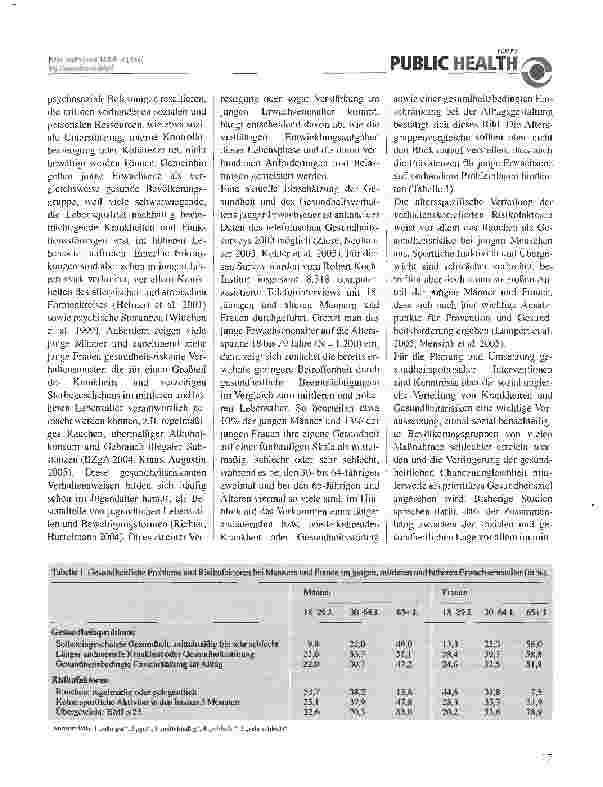 Vorschauseite 2: Gesundheitliche Risiken und Ressourcen junger Erwachsener