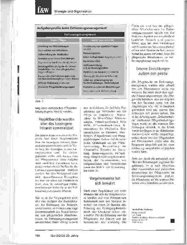 Vorschauseite 3: Entlassungsmanagement: Pflege und Sozialdienst müssen kooperieren ...... dann steigt die Wirtschaftlichkeit wie das Beispiel der Kliniken Pinneberg zeigt