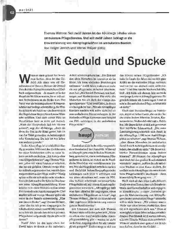 Vorschauseite 1: Mit Geduld und Spucke