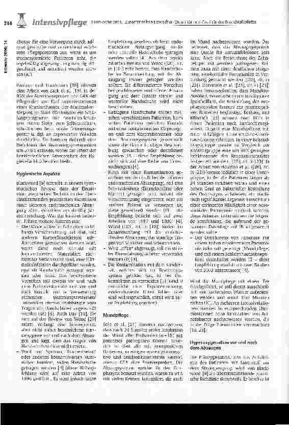 Vorschauseite 3: Zusammenhang zwischen Quantität und Qualität der Bronchialtoilette und Inzidenz nosokomialer Pneumonien bei endotracheal intubierten Patienten