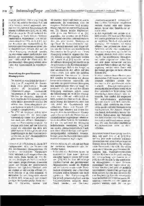 Vorschauseite 5: Zusammenhang zwischen Quantität und Qualität der Bronchialtoilette und Inzidenz nosokomialer Pneumonien bei endotracheal intubierten Patienten