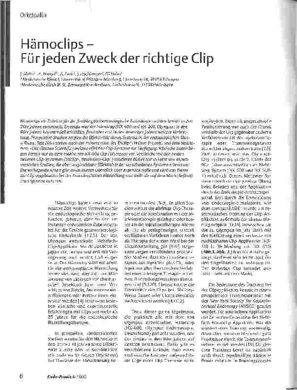 Vorschauseite 1: Hämoclips - Für jeden Zweck der richtige Clip