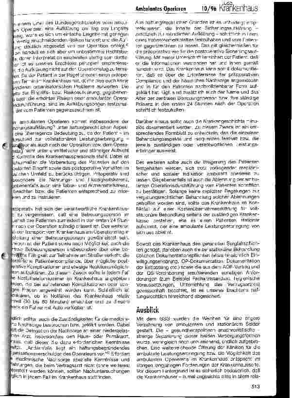 Vorschauseite 5: Ambulantes Operieren im Krankenhaus (III) Erfahrungen und Handlungsempfehlungen für die Krankenhauspraxis