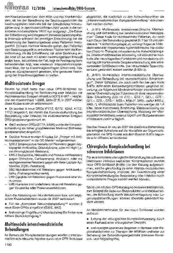 Vorschauseite 6: Die Intensivmedizin im G-DRG-System 2007Ein Überblick