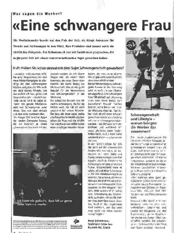 Vorschauseite 1: Was sagen die Werber? - Eine schwangere Frau fällt einfach auf