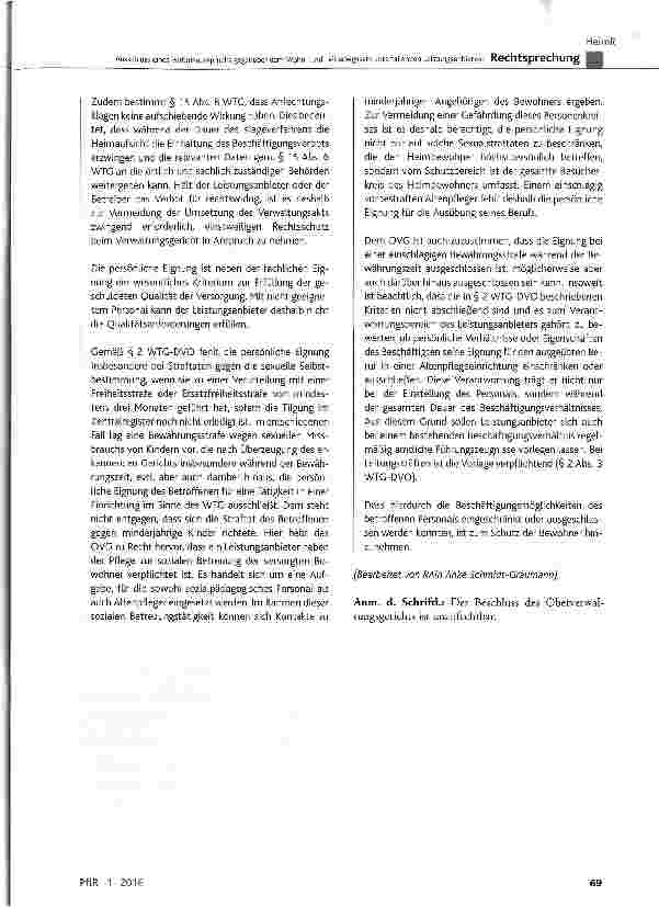 Vorschauseite 5: Ausschluss eines Verbotsausspruchs gegenüber dem Wohnund Teilhabegesetz unterfallenden Leistungsanbietern 1