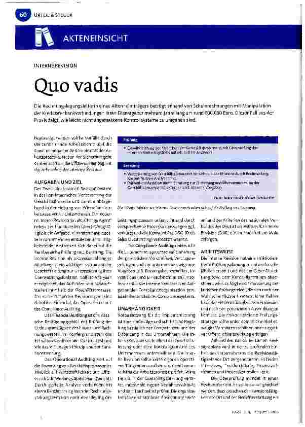Vorschauseite 1: Quo vadis
